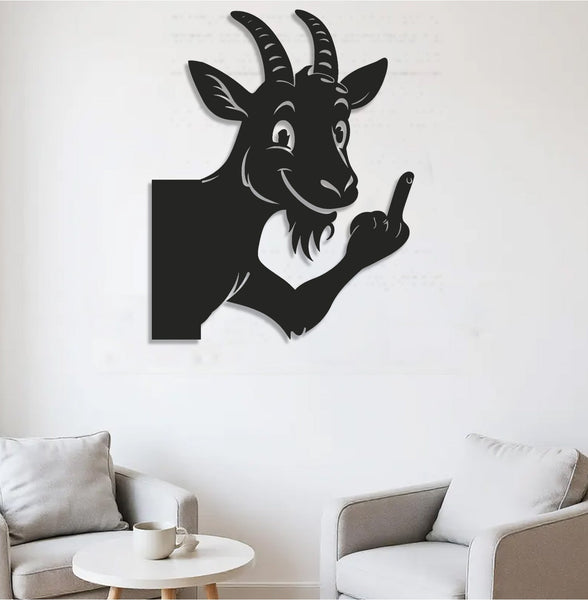 Maxcorners Funny Goat Metal Sign WITH LED/WITHOUT LED - Hilarious Farm Yard Decor, Rustic Prank Gift for Ranch, Barn & Outdoor Spaces LM0110