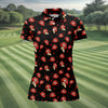 Maxcorners Sassy Red Lips Golf Shirt, Funny Valentine Pattern Design, Women’s Golf Polo LM1507
