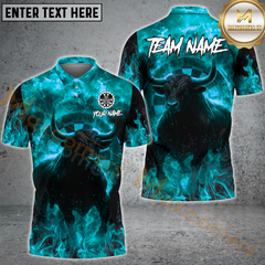 Maxcorners Darts Firestorm Bullseye Personalized Name, Team Name Shirt