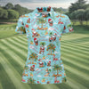 Maxcorners Women's Mele Kalikimaka Surfing Santa Golf Shirt, Christmas Golf Shirt, Women’s Golf Apparel LM1507