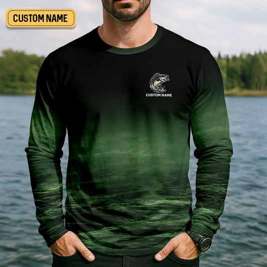 Maxcorners Custom Born To Go Fishing Long Sleeve Shirt, Funny Fisherman Gift for Men, Fishing UPF Shirts