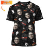 Maxcorners Poker Face Custom Name and Face Shirt - Whiskey and Cards Design - Funny Gift for HimLM1009