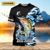 Maxcorners Bass Fishing Camo UPF Shirt, Largemouth Bass Fishing Shirt, Personalized Fishing Shirts For Men