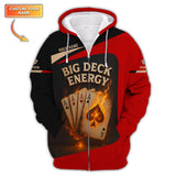 Big Deck Energy Poker Shirt, Funny Custom Polos For Poker Players, Gift For Pokers Lover
