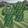 Maxcorners Shamrock St Patrick's Day Dark Green Golf Shirt, Polo Shirts For Men, Golf Shirts For Men, Golfing Apparel