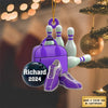 Maxcorners Purple Bowling Personalized Christmas Ornament, Gift For Bowling Lovers MT1611