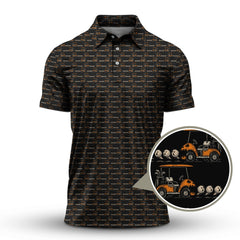 Maxcorners Crazy Pattern Golf Shirt, Halloween Golf Shirt For Golfer, Funny Golf Shirt For Men