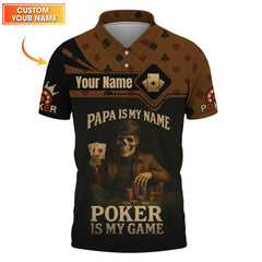 Maxcorners Poker Games Custom Name Shirt for Dad - ACE Design TeeLM1009