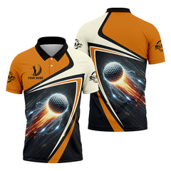 Maxcorners Custom Golf Ball Men's Golf Polo Shirt, Golfing Apparel, Golf Gifts For Men