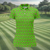 Maxcorners Green St Patrick's Day Funny Adult Shamrock Golf Shirt, Women's Golf Tops, Ladies Golf Polos