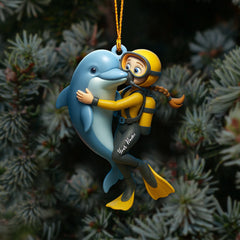 Maxcorners Diving, Sea Lover Home Decor, Christmas Ornament, Personalized Ornament4 2D Flat LM2111