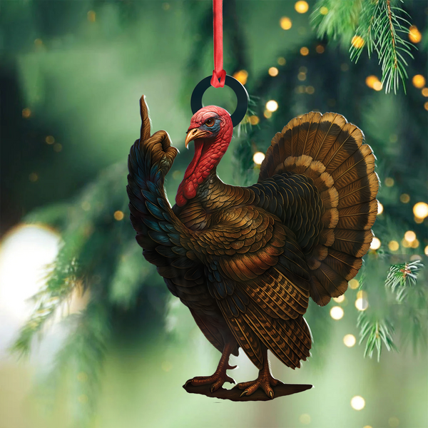 Maxcorners Personalized Funny Turkey Acrylic Ornament – Hilarious Christmas Decoration for Hunters LM0411