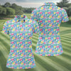 Maxcorners Tropical Floral Golf Clubs Hawaiian Golf Polo Shirt, Women's Golf Polo, Golf Tops For Women LM1507