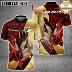 Maxcorners Bowling Thunder Lightning Multicolor Customized Name, Team Name 3D Shirts
