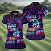 Maxcorners 80s Retro Party Golf Shirt, Neon Synthwave Sunset Pattern, Golf Shirt For Women LM1507