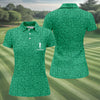 Maxcorners Shamrock Beer Lucky Four Leaf Clover St Patrick Day Golf Shirt, Women's Golf Shirts, Ladies Golf Polos