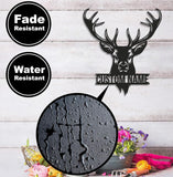 Maxcorners Personalized Deer Head Metal Sign WITH LED/WITHOUT LED – Rustic Hunting Cabin Wall Decor, Gift for Hunters LM0110