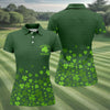Maxcorners Shenanigans Coordinator Golf Ball Pattern St Patrick Day Green Golf Shirt, Women's Golf Tops, Ladies Golf Polos