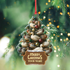 Maxcorners Funny Duck Christmas Tree Acrylic Ornament â€“ Personalized Hunting Gift, Mallard Duck Lover Decoration, Rustic Country Holiday Decor