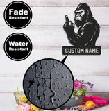 Maxcorners Personalized Bigfoot Metal Sign WITH LED/WITHOUT LED Light, Funny Sasquatch Middle Finger Wall Art, Hunter Gag Gift for Man Cave or Garage LM0110