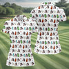 Maxcorners White Custom Photo Golf Icons Polo Shirt, Women’s Golf Tops, Performance Golf Shirt LM1507