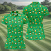Maxcorners St Patrick's Day Pot Of Gold Leprechaun Hats Irish Flag Women's Golf Tops, Ladies Golf Shirts