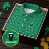 Maxcorners Vitamin G Shamrock Pattern Golf And Beer Green Golf Shirt, St Patrick's Day Golf Shirt, Polo Shirts For Men