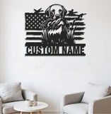 Maxcorners Personalized Hunting Dog Metal Sign WITH LED/WITHOUT LED - Duck Retriever Wall Decor LM0110