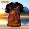 Maxcorners Well If The Shoe Fish Fishing UPF Shirt, Personalized Fishing Shirt For Men, Fishing Shirts For Men
