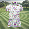 Maxcorners Wine Lover Golf Top, Grape Humor Print, Golf Shirts For Women LM1507