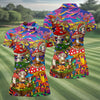Maxcorners Psychedelic Mushroom Forest Fantasy Golf Polo, Women's Golf Polo, Printed Golf Shirt LM1507