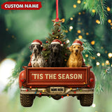 Maxcorners Personalized Hunting Dogs Truck Ornament, Custom Name Christmas Gift for Dog Lovers LM0411