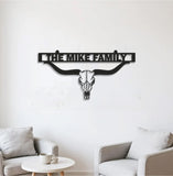 Maxcorners Personalized Metal Ranch Sign WITH LED/WITHOUT LED – Western Longhorn Skull Cowboy Decor LM0110