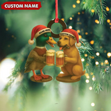 Maxcorners Custom Duck & Dog Acrylic Christmas Ornament – Personalized Hunter Gift LM0411