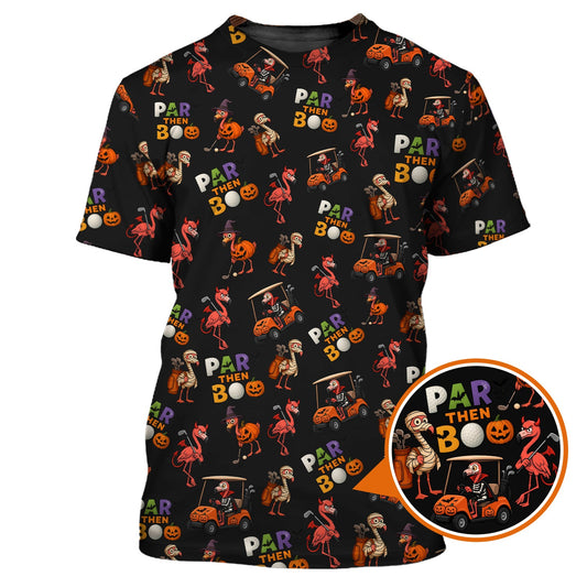 Maxcorners Funny Pattern Golf Shirt, Flamingo Golf Shirt, Halloween Golf Shirt For Golfer