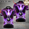Maxcorners Billiard 8 Ball Pool Hawk Pattern Multicolor Customized Name, Team Name 3D Polo Shirt