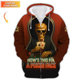 Skull Poker Face Custom Shirt – Trump ACE Card Design – Gift for Poker Players