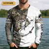 Maxcorners Camo White Fishing UPF Shirts, Camouflage Fishing Shirts, Fishing Gifts For Men, Men's Fishing Shirt