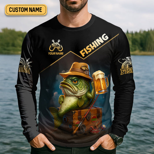 Maxcorners I Just Want To Drink Beer And Jerk My Rod Bass Fishing Shirt, Funny Fishing Shirt, Gift For Fisherman