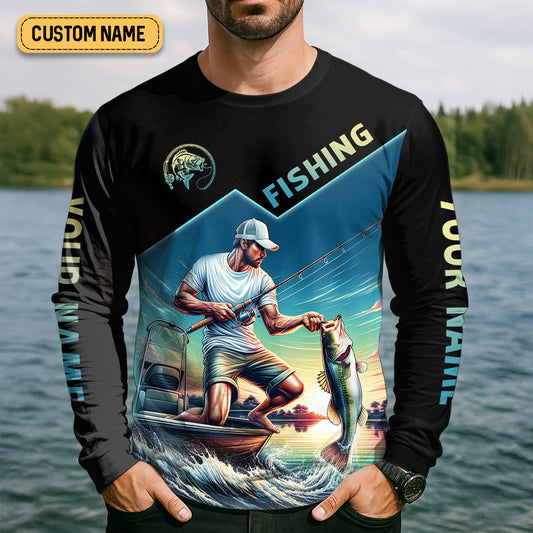 Maxcorners Fishing Shirts, Rule The Waves Fear Nothing, SPF Long Sleeve Shirts, Fishing Shirts For Men