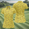 Maxcorners Cute Yellow Rubber Duck Pattern Golf Shirt, Hawaiian Golf Shirt, Golf Tops For Women, Printed Golf Shirt LM1507