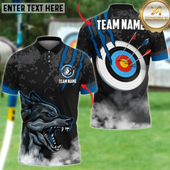 Maxcorners Archery Wolf Scratch Personalized Name, Team Name 3D Unisex Shirt