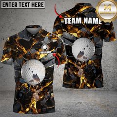 Maxcorners Golf Ball Dark Material Multicolor Customized Name, Team Name 3D Shirts