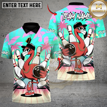 Maxcorners Bowling Pin Drop Paradise Personalized Name 3D Unisex Shirt