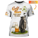 Maxcorners Golf and Beer That's Why I'M Here Golf Polos - White Golf Shirts For Men - Womens Golf Shirt