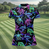 Maxcorners Neon Sea Turtle Ocean Pattern Hawaiian Golf Polo Shirt, Women’s Golf Polo, Ladies Golf Shirts LM1507