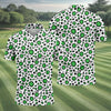 Maxcorners Lucky Four Leaf Clover Leopard Pattern St Patrick's Day Golf Shirt, Polo Shirts For Men, Golf Shirts For Men