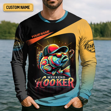Maxcorners Weekend Hooker Performance Fishing Shirts, SPF Shirt For Men, Hooded Fishing Shirt, Fishing Shirts For Men