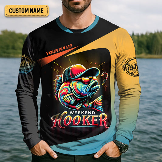 Maxcorners Weekend Hooker Performance Fishing Shirts, SPF Shirt For Men, Hooded Fishing Shirt, Fishing Shirts For Men