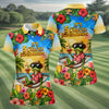 Maxcorners Funny Tropical Frog Drinking Hawaiian Golf Shirt, Golf Polo For Women, Printed Golf Shirt LM1507